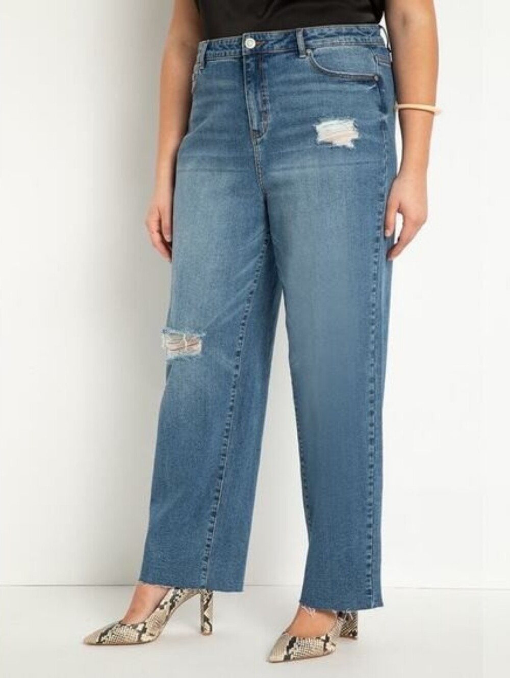 Viola Fit Distressed Straight Jeans